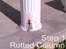 rotted column base new concrete required installation Toronto Vaughan Burlington Oakville GTA Column