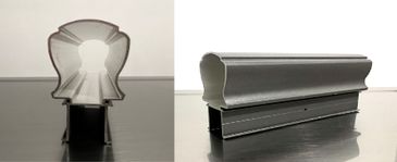 Ascent Aluminum Porch Railing for installation showing black colour and shape of handrail