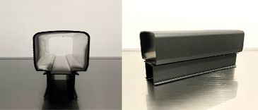 Prime Aluminum Railing for installation showing black colour and shape of handrail