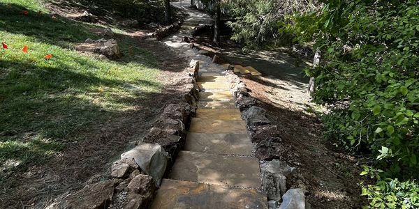 Finished woodland garden landscape design in Simpsonville, Ky.