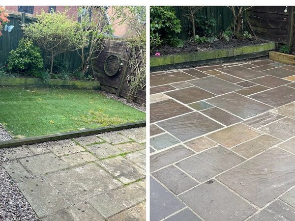New laid indian stone patio