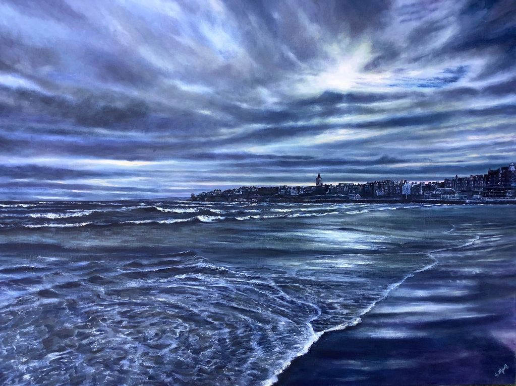 "Breaking Light, St Andrews" 
Oil on Canvas 
30ins x 40ins