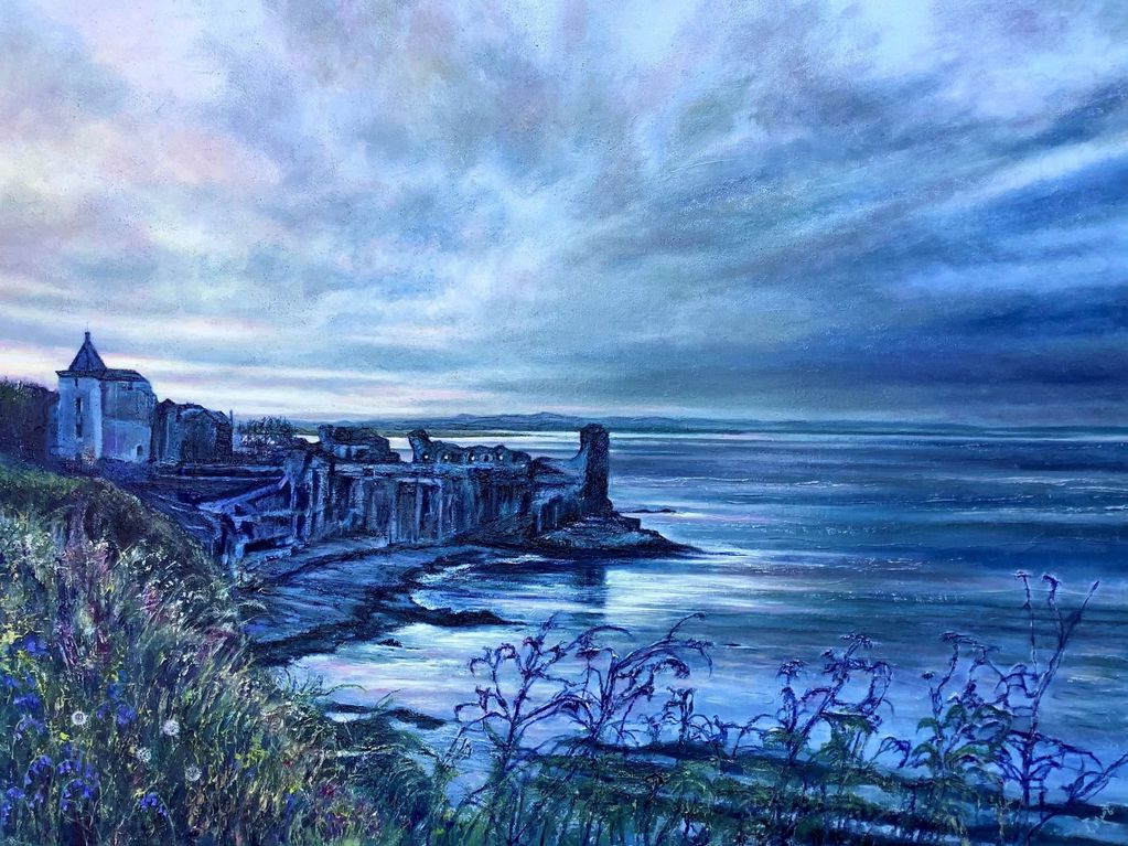 "Stillness at Dusk, St Andrews Castle" 
Oil on Canvas 
30ins x 40ins
