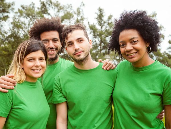 small group of volunteers