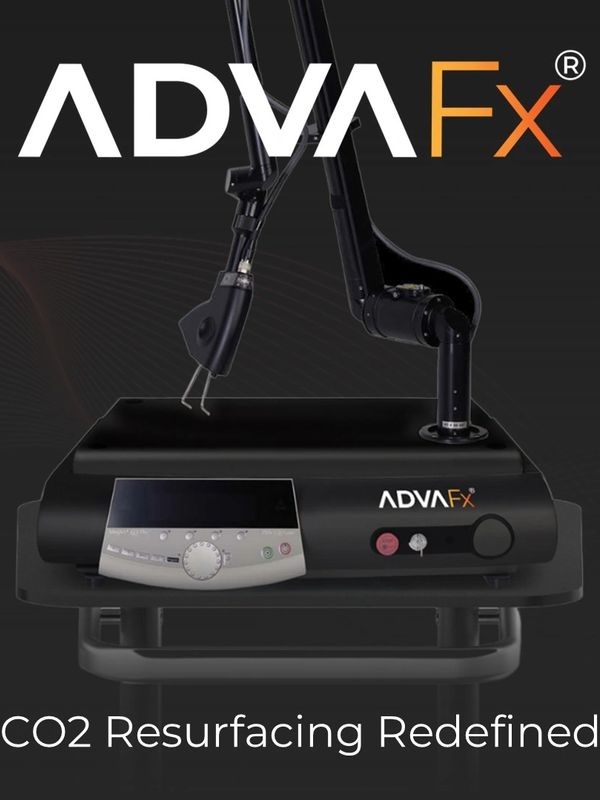 ADVA Fx CO2 resurfacing machine with dual robotic arms for precise skin treatment.