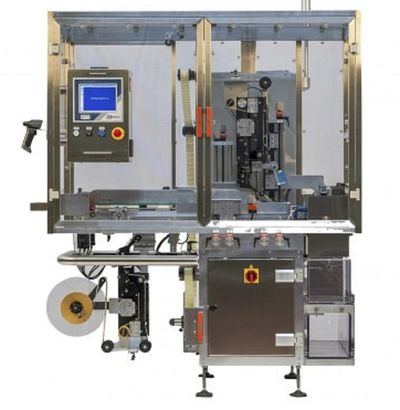 Machine to install labels for bar coding, printing serial number, Datamatrix, batch and expiry date