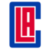 Stylized logo with red letters 'LA' inside a blue and white outlined shape.
