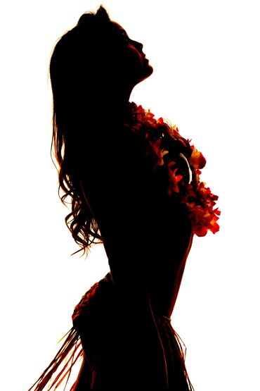 Olalani - Hawaiian Hula Maiden facing the sky, Pakalolo girl. Seventh Wonder of the World.