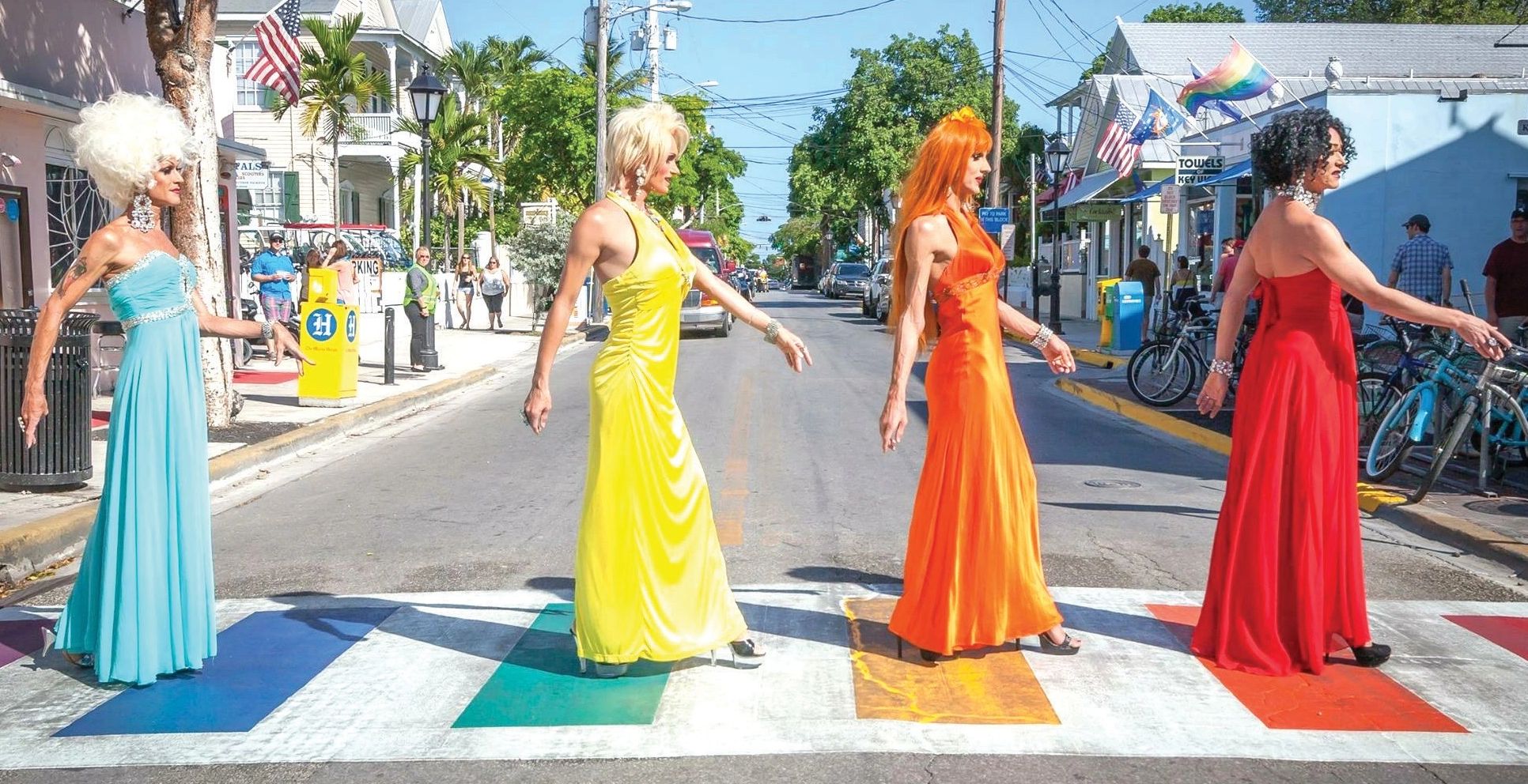 The World Famous 801 Girls, drag queens on Duval Street in Key West, Florida.