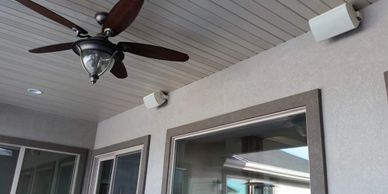 Distributed Audio Speakers Installed on Patio