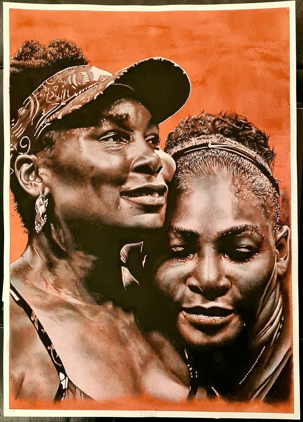Mixed media drawing of Venus and Serena Williams. Ever since they burst onto the professional tennis
