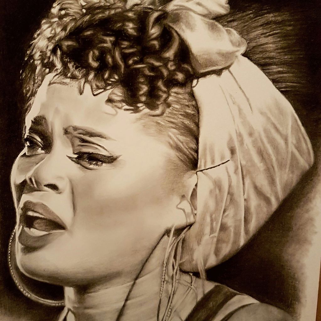 Pencil Portrait of singer Andra Day.
