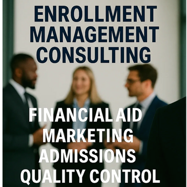 Professional team discussing enrollment management consulting and related services.