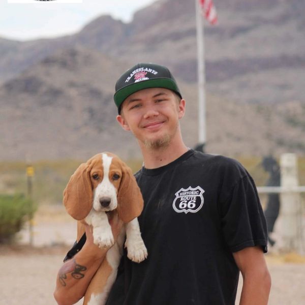 Tyler Hansen and pup Lucy K9 Paws Behavior Dog Training in Golden Valley, Kingman, Bullhead City, AZ