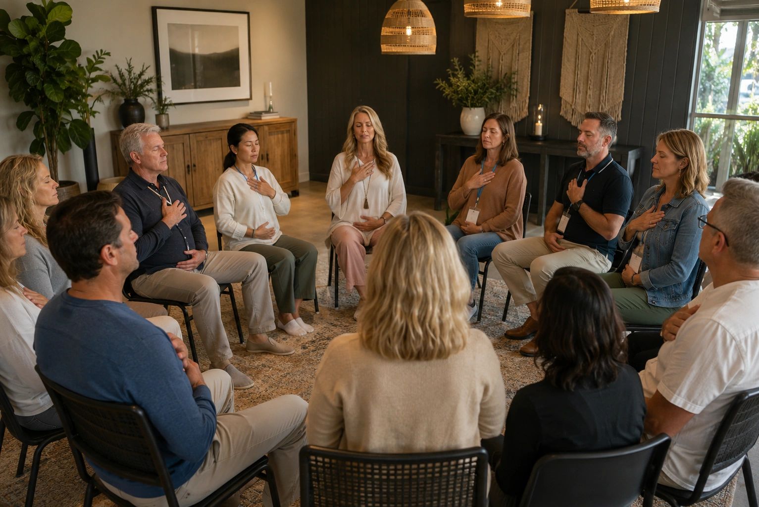 Brenda leading a corporate wellness session