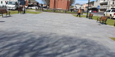 blue stone paving by Langdon Contractors for the streetscape refurbishment Camperdown Victoria