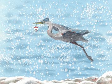 blue heron christmas theme