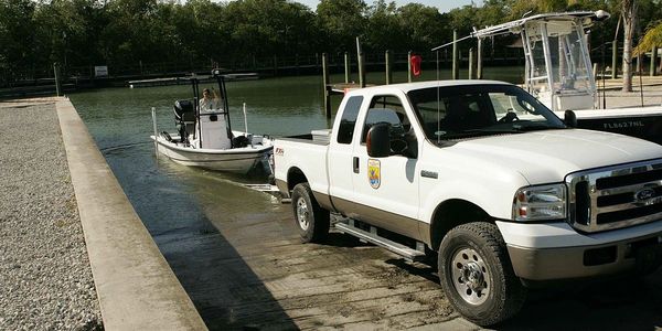 Boat ramp across the street from Bayshore Boat & RV Storage
