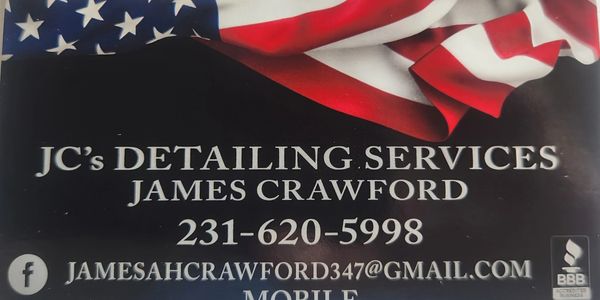 Business card for JC's Detailing Services by James Crawford.