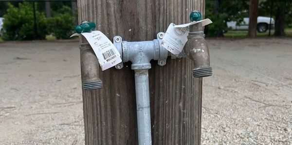 Water with two spigots