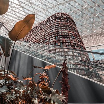 inside a shopping mall