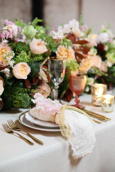 Place setting with flowers