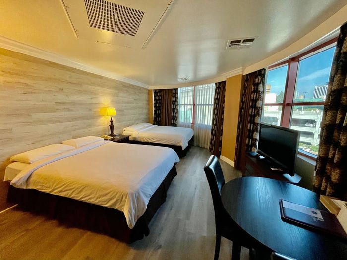 a panorama photo of our room