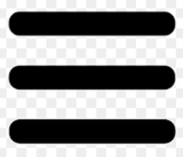 Icon of three horizontal black bars representing a menu or hamburger icon.