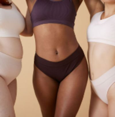 Three women are shown from the chest down, focusing on the area treated by the Bikini Wax (Standard)