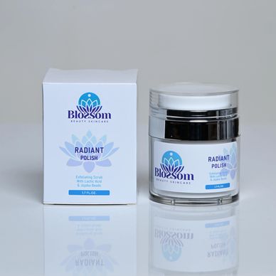 Bottle of Radiant Polish 1.7 Fl Oz. Trusted Product of Blossom Beauty Skincare in Fort Lauderdale FL