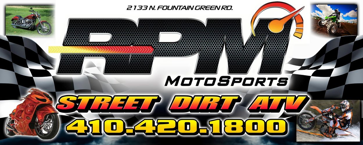RPM Motosports
Motorcycles Atv SXS 
21015
Motorcycle dealer
motorcycle dyno tuning