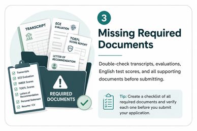 Checklist for submitting required application documents.