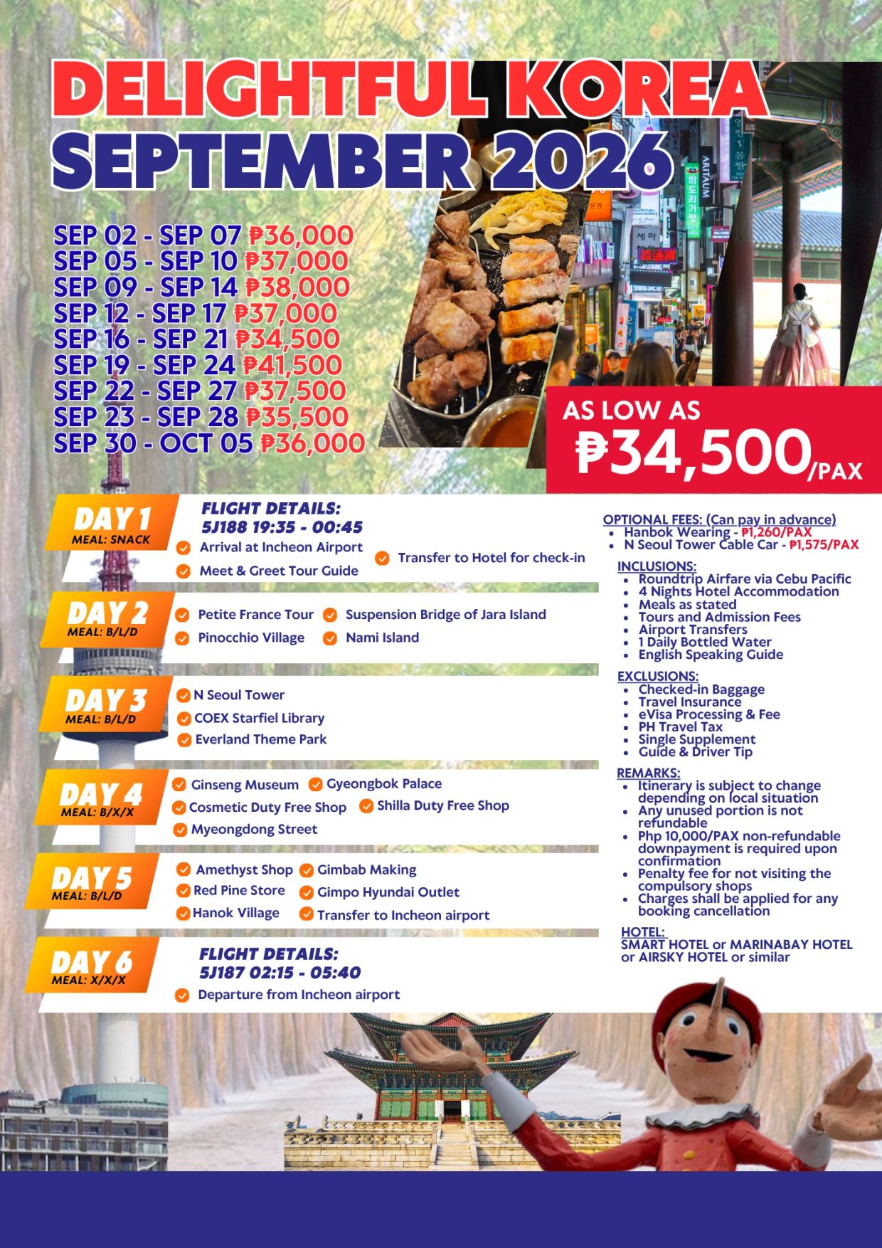 Delightful Korea tour in September 2026 with prices, itinerary, and inclusions.