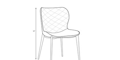 Line drawing of a chair with a height measurement of 32 inches.