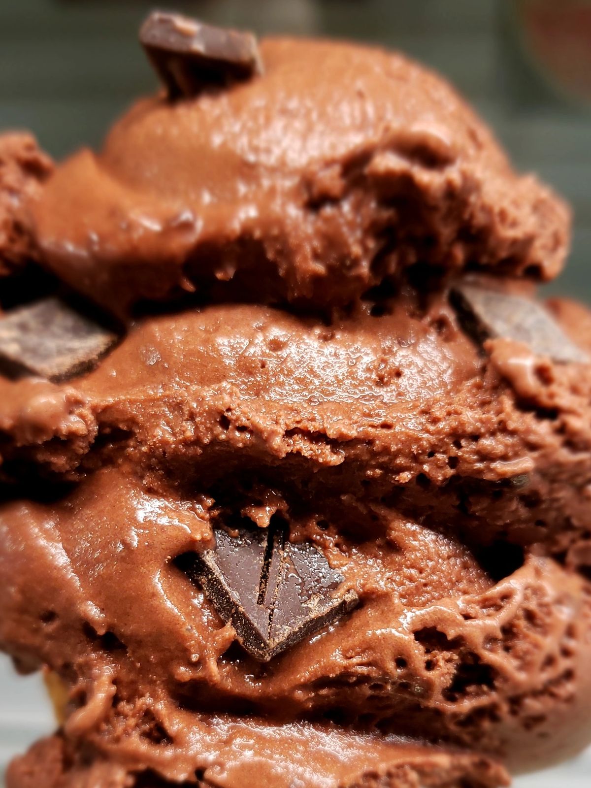 Homemade triple chocolate gelato
