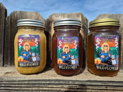 Whitesnake wolf Howl Honey three jars of wild flower.