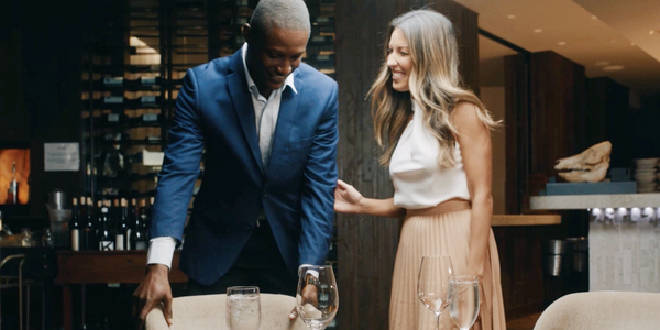 Couple dining together