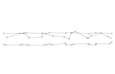 Outlines created from just connection between limbs of each individual.