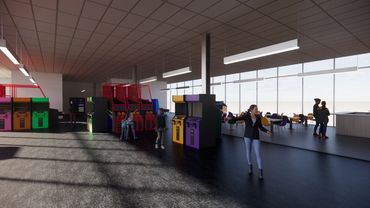 Second Floor: Arcade space with view of ice cream bar