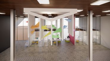 Third Floor: Art installation in Office Space
Art: from 3D printing project