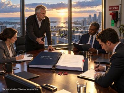 Opened AI audit report at sunrise as the company acts on it