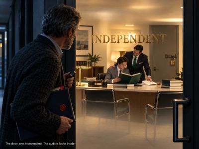 Independent AI checker steered by client as auditor watches