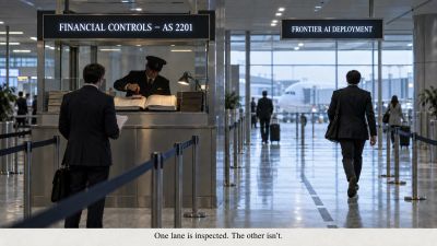 One checkpoint lane staffed; the other lane walks through free.