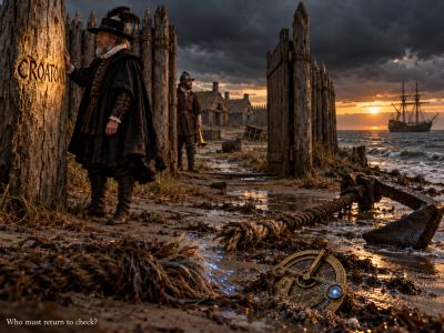 CROATOAN post, John White, snapped fiber cable, astrolabe