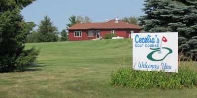 Cecelia's Golf Course Welcome sign
