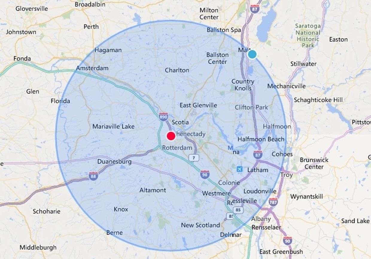 Map of our service area