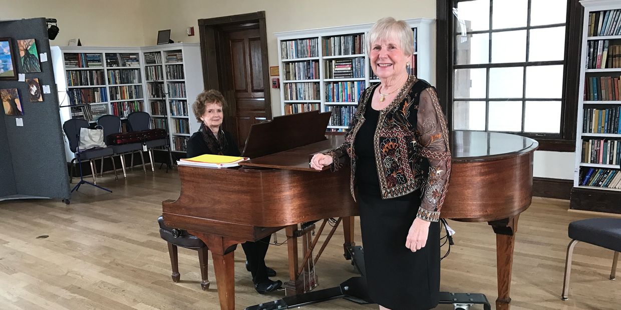 Peggy McNulty in a Friday Morning Music Club performance in Fairfax VA. Gillian Cookson was pianist.