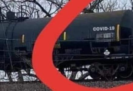 Photograph of Train car marked with "Covid-19" (October, 2019), a few months before outbreak.