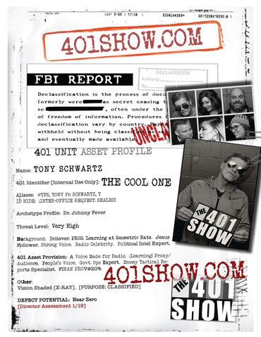 Tony Schwartz, 401 Show, Freedom Worx, Truth seeker, co-host, Biblical, truth, conspiracy, Jesus