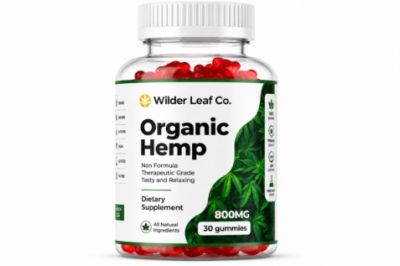 Bottle of Wilder Leaf Co. Organic Hemp gummies, 800mg, 30 count.